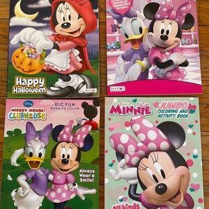 Disney Minnie Mouse and Friends 4 Activity Books - Red, Pink, Purple